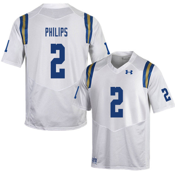 Men #2 Kyle Philips UCLA Bruins College Football Jerseys Sale-White - Click Image to Close
